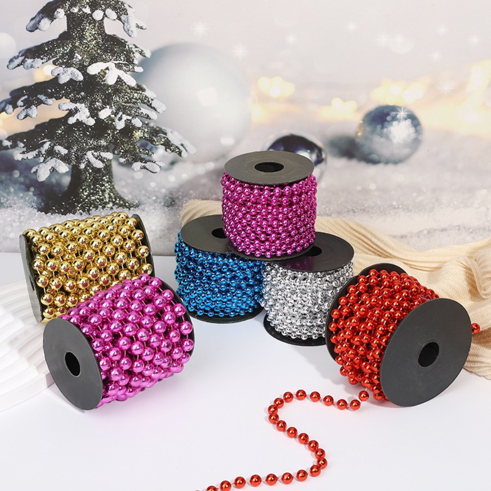 Pearl Trim Chain - 3 เมตร/ม้วน สายลูกปัดมุกขนาด 9 มม. สำหรับตกแต่งงานคริสต์มาส
