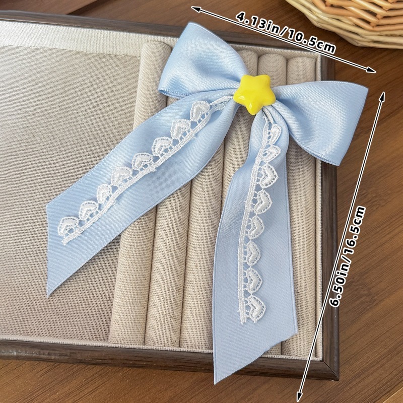 กิ๊บติดผมโบว์ผ้าซาตินสีฟ้าน่าร - Tassel Fringe Trim บทวิจารณ์และราคา