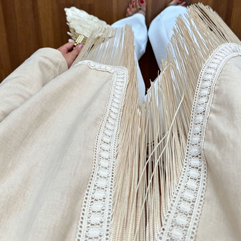 เสื้อโค้ทสไตล์โบโฮสำหรับฤดูใบไ - Tassel Fringe Trim บทวิจารณ์และราคา