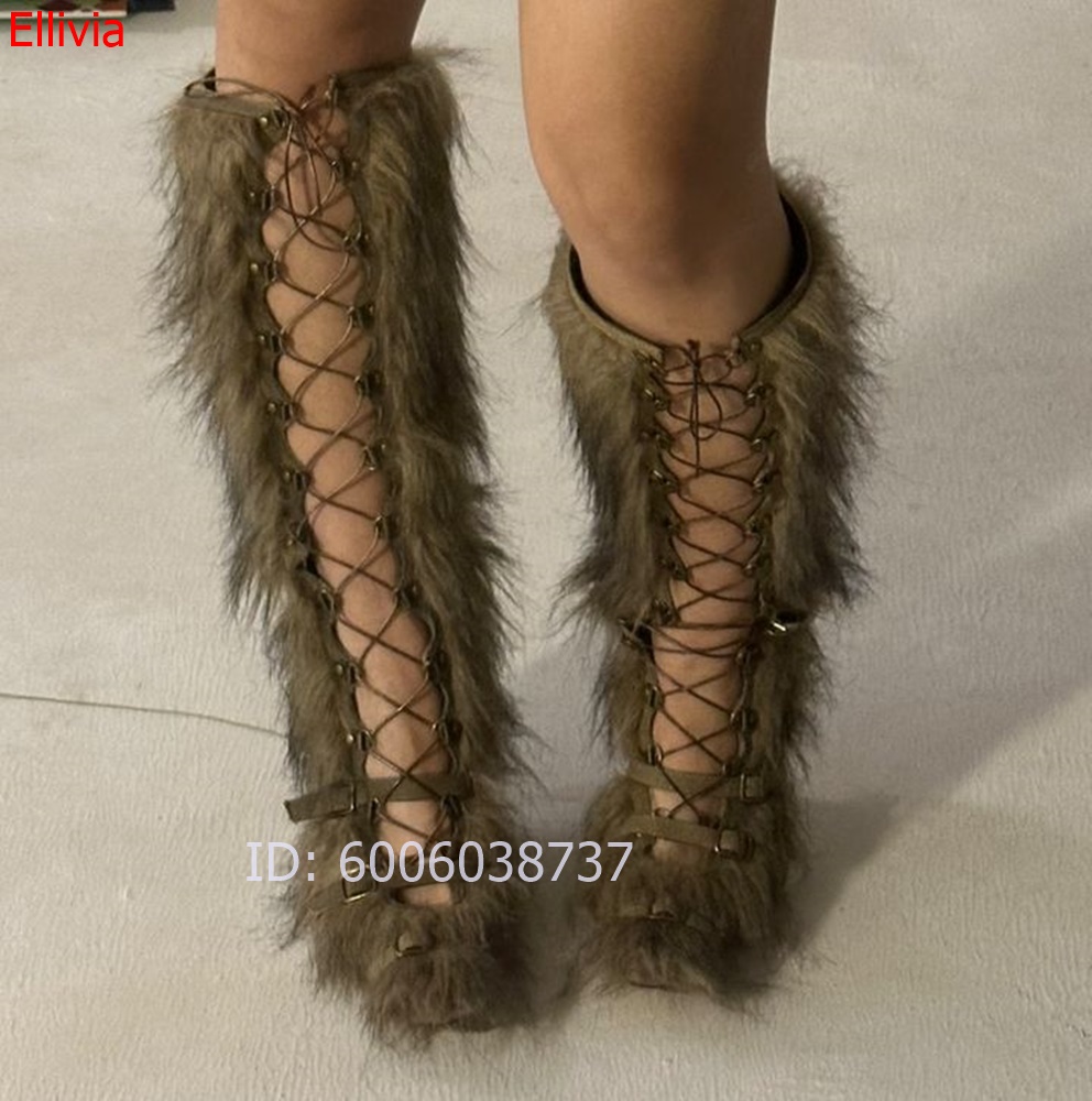 รองเท้าบูทสูงถึงเข่าสำหรับผู้ห - Elastic Lace Trim บทวิจารณ์และราคา