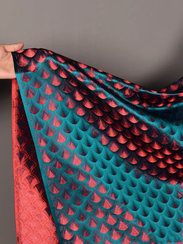 ผ้าทอผ้าทอสีเขียวนกยูงลายคลื่น - Crystal Mesh Fabric บทวิจารณ์และราคา